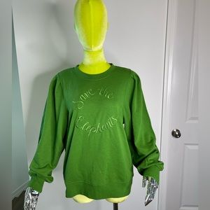 Save the Elephants Sweatshirt - Size Small. Brand-Ivory Ella. Like new